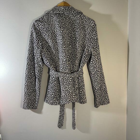 90s Harvé Benard Leopard Print Belted Jacket | Peplum Blazer Made in USA | L - Picture 4 of 4